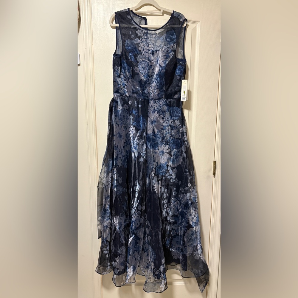 Eliza J Blue Floral Jumpsuit